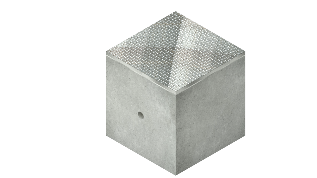 Registro con tapa diamante de concreto hidráulico.